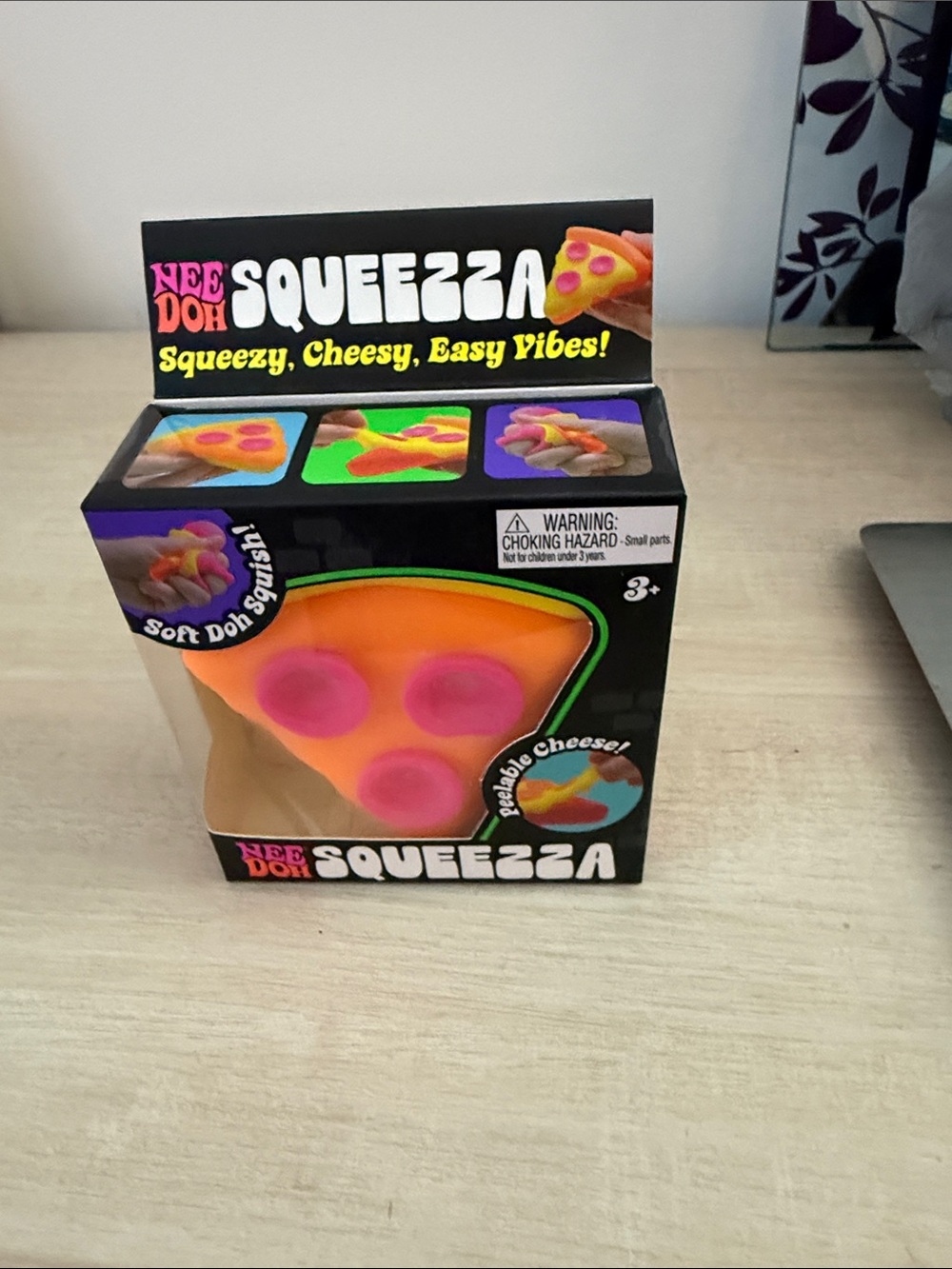 NeeDoh Squeezza Orange Pizza Squeeze Toy authentic